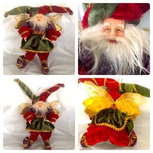 Handcrafted Santa Elf - Brocades, Velvet, & Trims